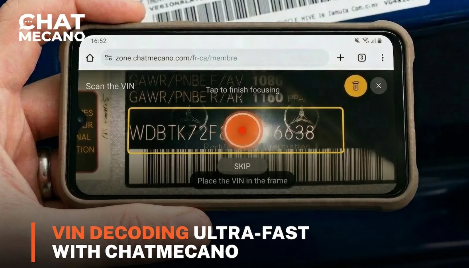 VIN Photo Decoder | ChatMecano AI for U.S. Auto Repair Shops